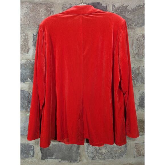 Lane Bryant Jacket Blazer Women's 22 Red Luxe Velvet NEW‎ Holiday Career - Picture 6 of 13
